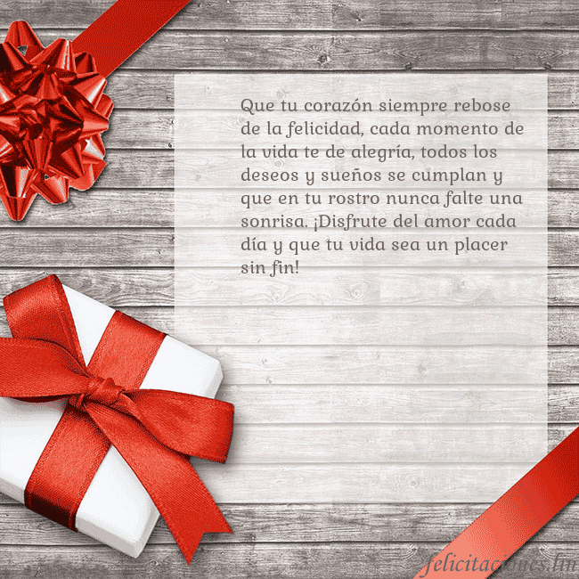 Tarjeta de cumpleaños con un regalo de cumpleaños Que tu corazón siempre rebose de la felicidad, cad Tarjeta de cumpleaños con un regalo de cumpleaños