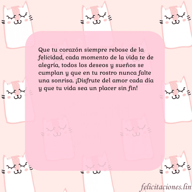 Tarjeta de cumpleaños rosa con gatos divertidos Que tu corazón siempre rebose de la felicidad, cad Tarjeta de cumpleaños rosa con gatos divertidos