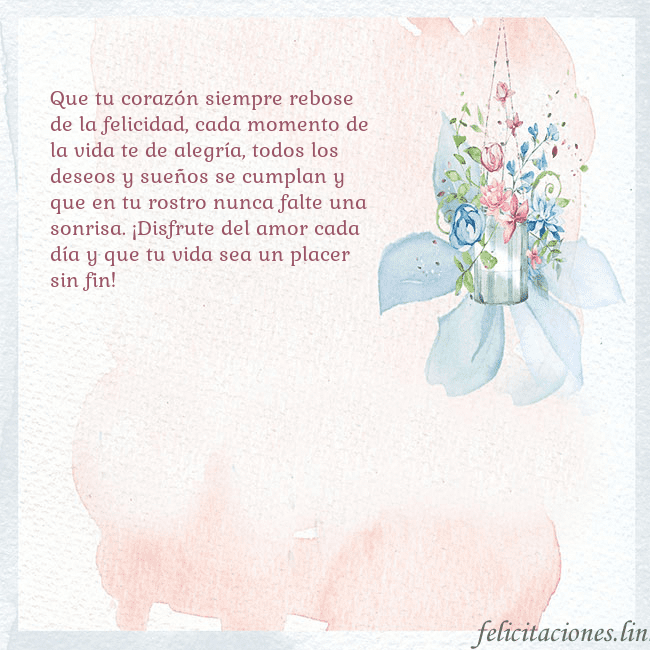 Tarjeta de cumpleaños con flores de acuarela Que tu corazón siempre rebose de la felicidad, cad Tarjeta de cumpleaños con flores de acuarela