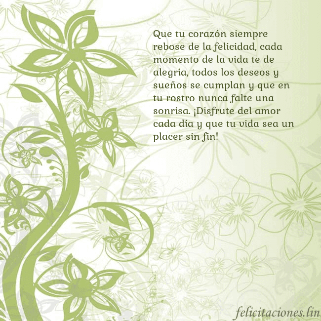 Tarjeta de cumpleaños con flores pintadas de verde Que tu corazón siempre rebose de la felicidad, cad Tarjeta de cumpleaños con flores pintadas de verde