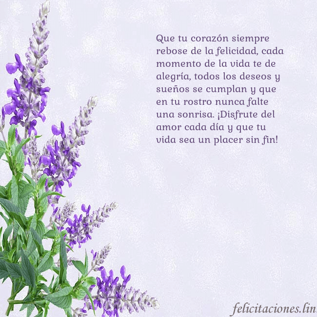 Tarjeta de cumpleaños con altramuces azules Que tu corazón siempre rebose de la felicidad, cad Tarjeta de cumpleaños con altramuces azules