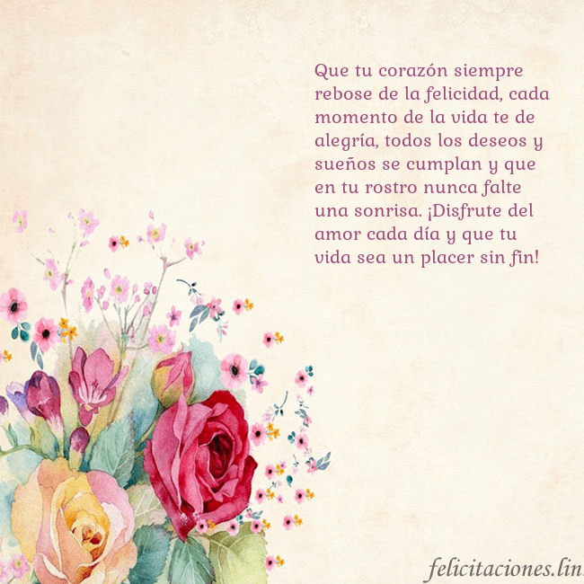 Tarjeta de cumpleaños con rosas pintadas en acuarela Que tu corazón siempre rebose de la felicidad, cad Tarjeta de cumpleaños con rosas pintadas en acuarela