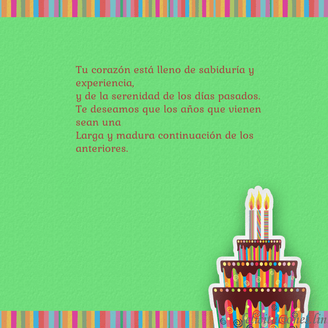 Tarjetas de cumpleaños verde con pastel y vela Tu corazón está lleno de sabiduría y experiencia,
Tarjetas de cumpleaños verde con pastel y vela