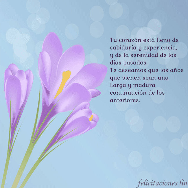 Tarjeta con crocus Tu corazón está lleno de sabiduría y experiencia,
Tarjeta con crocus