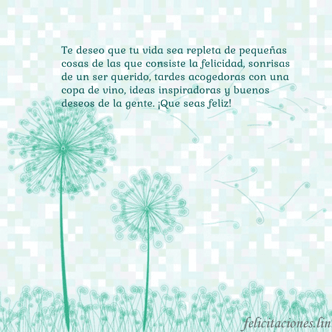 Tarjeta con dientes de león Te deseo que tu vida sea repleta de pequeñas cosas Tarjeta con dientes de león