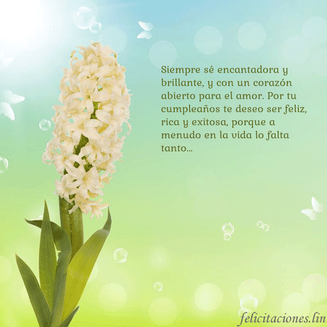 Tarjeta con jacinto Siempre sé encantadora y brillante, y con un coraz Tarjeta con jacinto