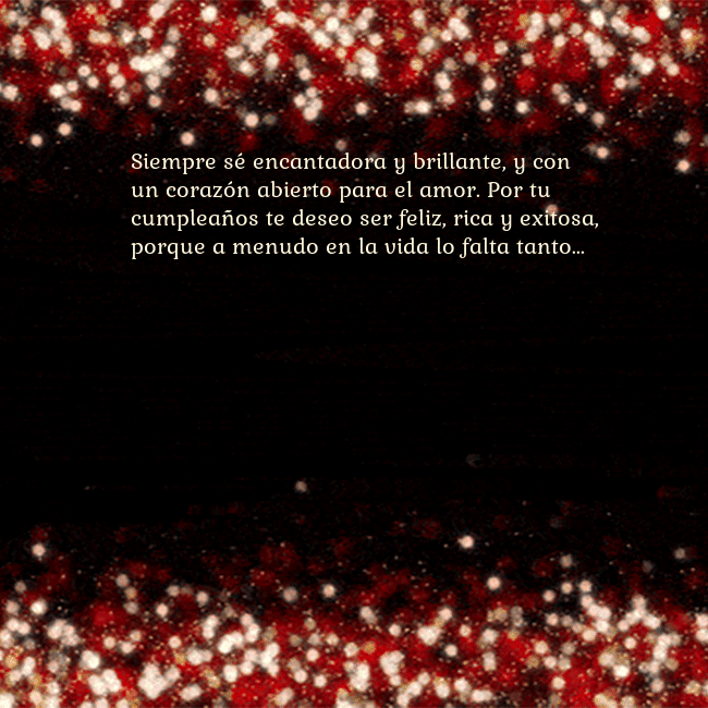 Postal animada intermitente negro-rojo Siempre sé encantadora y brillante, y con un coraz Postal animada intermitente negro-rojo