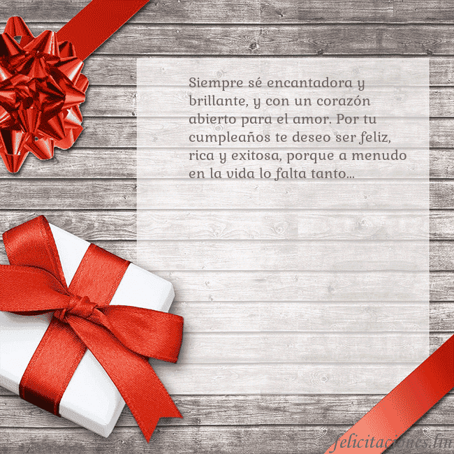 Tarjeta de cumpleaños con un regalo de cumpleaños Siempre sé encantadora y brillante, y con un coraz Tarjeta de cumpleaños con un regalo de cumpleaños