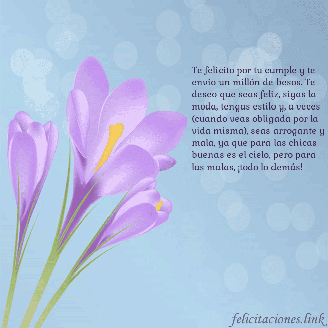 Tarjeta con crocus Te felicito por tu cumple y te envío un millón de Tarjeta con crocus