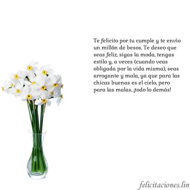Tarjeta con narcisos Te felicito por tu cumple y te envío un millón de  Tarjeta con narcisos