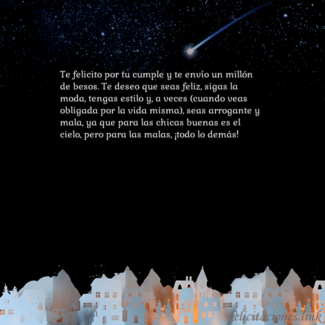 Tarjeta negra con un cometa Te felicito por tu cumple y te envío un millón de Tarjeta negra con un cometa