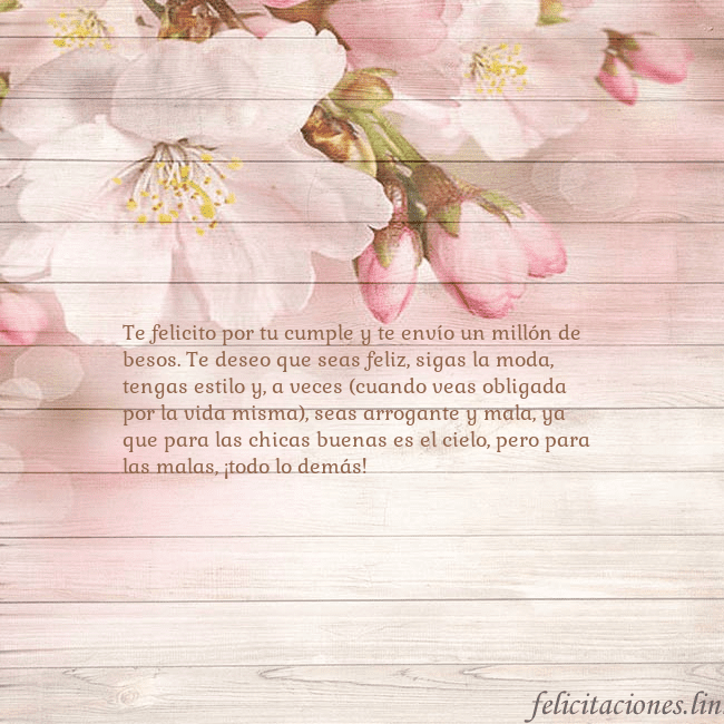 Tarjeta de cumpleaños con flores de manzana Te felicito por tu cumple y te envío un millón de Tarjeta de cumpleaños con flores de manzana