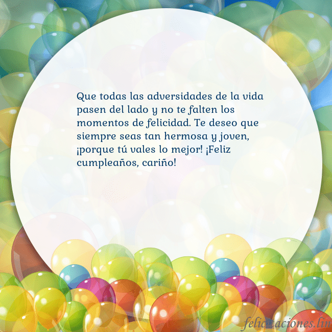Tarjeta con muchos globos de colores