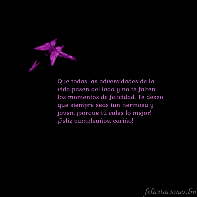 Tarjeta de cumpleaños con mariposas volando Que todas las adversidades de la vida pasen del la Tarjeta de cumpleaños con mariposas volando