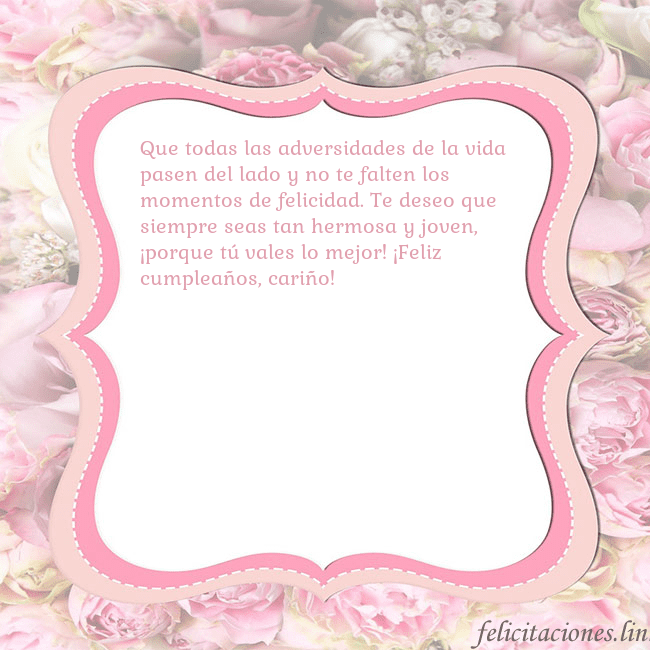 Tarjeta de cumpleaños - marco rosa Que todas las adversidades de la vida pasen del la Tarjeta de cumpleaños - marco rosa