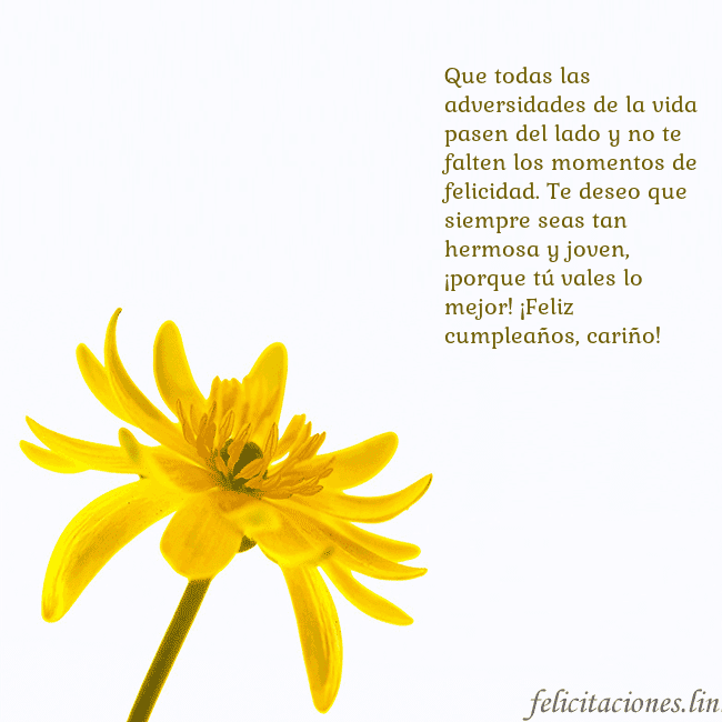 Tarjeta de cumpleaños con flor amarilla Que todas las adversidades de la vida pasen del la Tarjeta de cumpleaños con flor amarilla