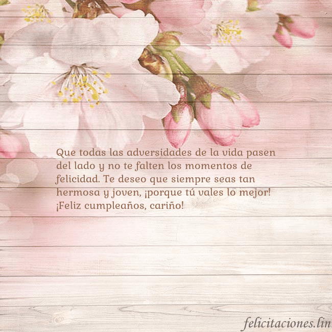 Tarjeta de cumpleaños con flores de manzana Que todas las adversidades de la vida pasen del la Tarjeta de cumpleaños con flores de manzana