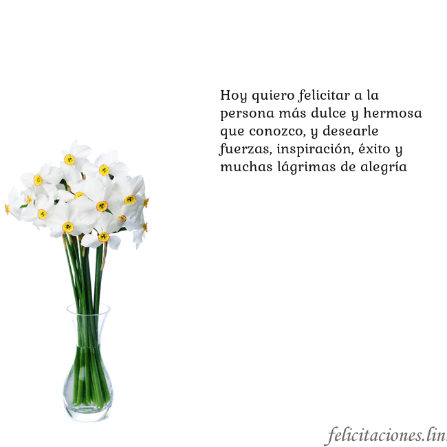 Tarjeta con narcisos Hoy quiero felicitar a la persona más dulce y herm Tarjeta con narcisos