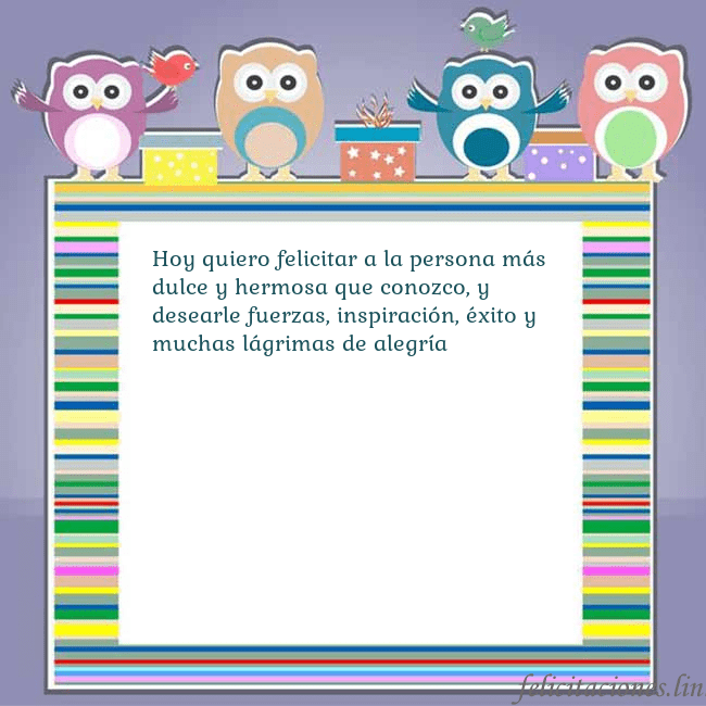 Tarjeta con búhos Hoy quiero felicitar a la persona más dulce y herm Tarjeta con búhos