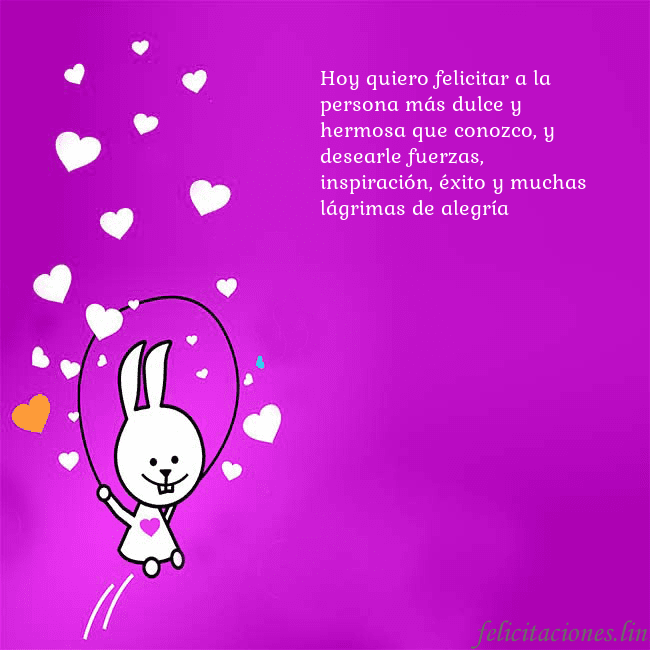 Tarjeta de cumpleaños con un gracioso conejito Hoy quiero felicitar a la persona más dulce y herm Tarjeta de cumpleaños con un gracioso conejito