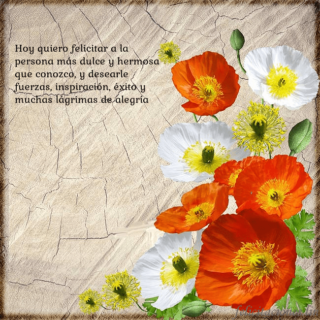 Tarjeta de cumpleaños con amapolas Hoy quiero felicitar a la persona más dulce y herm Tarjeta de cumpleaños con amapolas