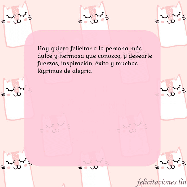 Tarjeta de cumpleaños rosa con gatos divertidos Hoy quiero felicitar a la persona más dulce y herm Tarjeta de cumpleaños rosa con gatos divertidos