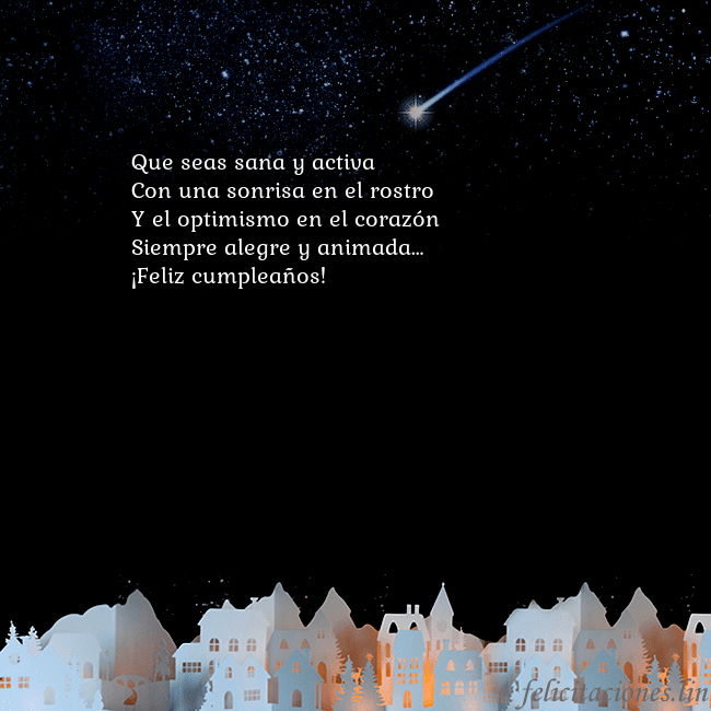 Tarjeta negra con un cometa Que seas sana y activa
Con una sonrisa en el rostr Tarjeta negra con un cometa