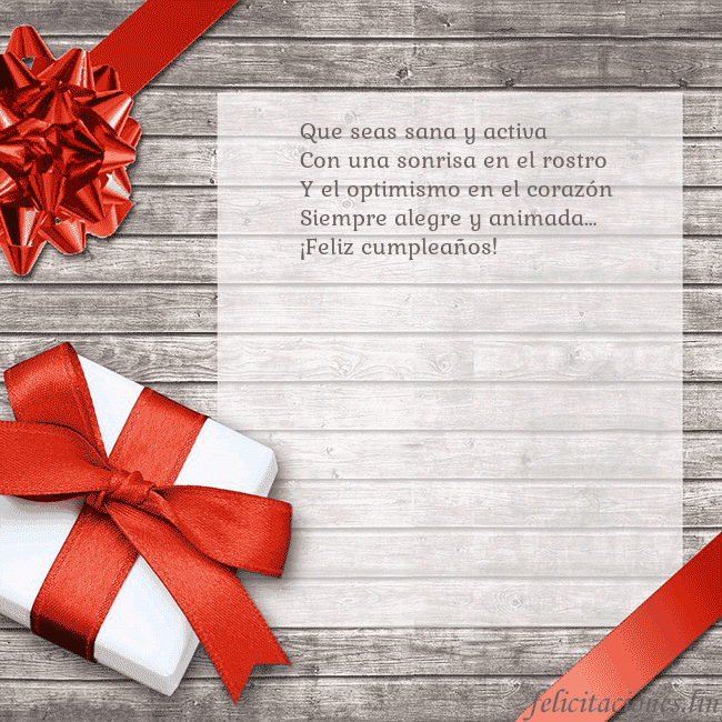 Tarjeta de cumpleaños con un regalo de cumpleaños Que seas sana y activa
Con una sonrisa en el rostr Tarjeta de cumpleaños con un regalo de cumpleaños