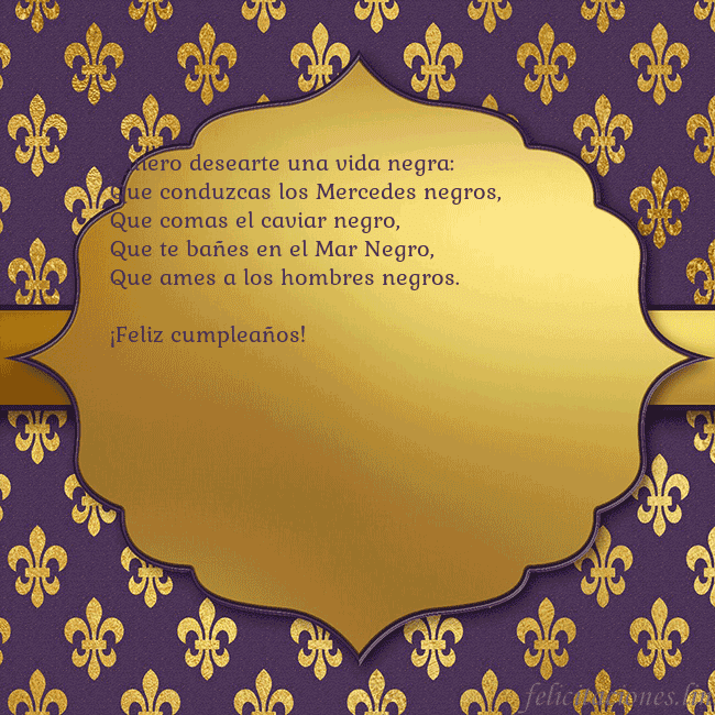 Tarjeta de cumpleaños de lujo púrpura Quiero desearte una vida negra:
Que conduzcas los Tarjeta de cumpleaños de lujo púrpura