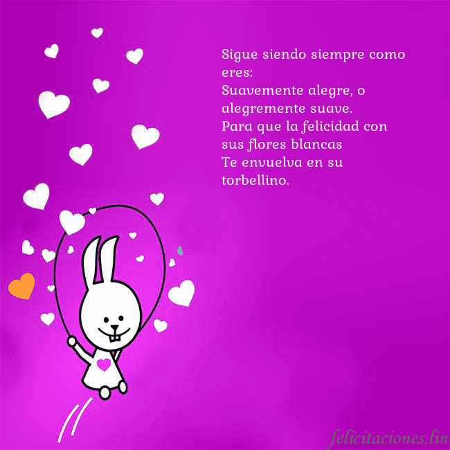 Tarjeta de cumpleaños con un gracioso conejito Sigue siendo siempre como eres:
Suavemente alegre, Tarjeta de cumpleaños con un gracioso conejito