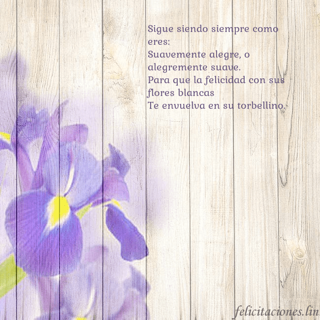 Tarjeta de cumpleaños con lirios Sigue siendo siempre como eres:
Suavemente alegre, Tarjeta de cumpleaños con lirios