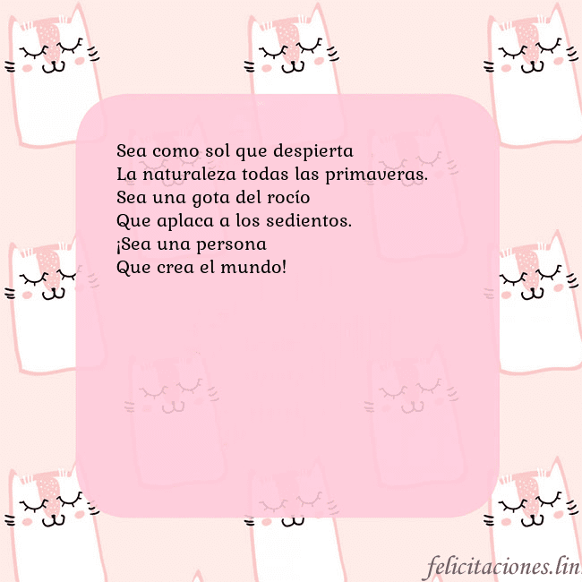 Tarjeta de cumpleaños rosa con gatos divertidos Sea como sol que despierta
La naturaleza todas la Tarjeta de cumpleaños rosa con gatos divertidos