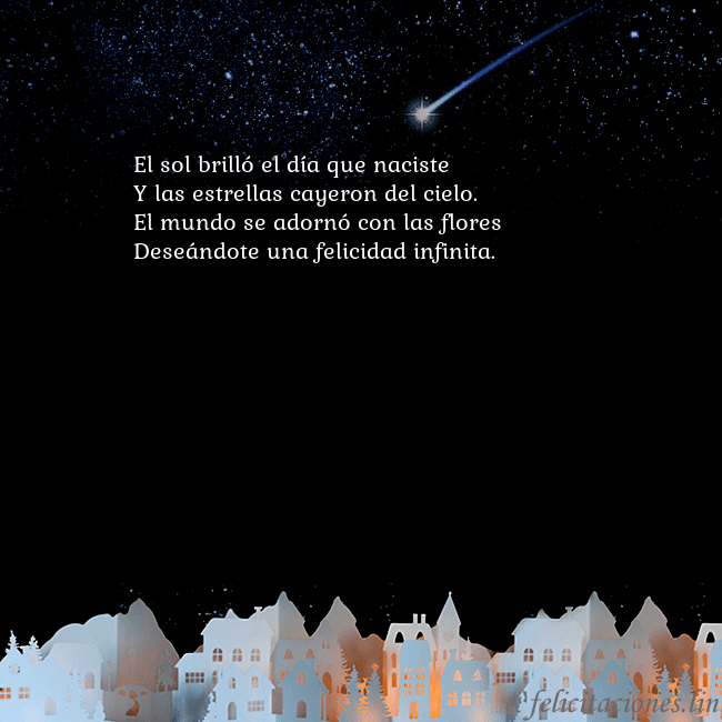 Tarjeta negra con un cometa El sol brilló el día que naciste
Y las estrellas c Tarjeta negra con un cometa