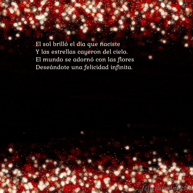 Postal animada intermitente negro-rojo El sol brilló el día que naciste
Y las estrellas c Postal animada intermitente negro-rojo