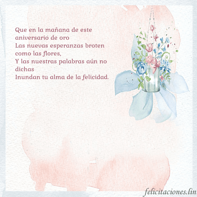 Tarjeta de cumpleaños con flores de acuarela Que en la mañana de este aniversario de oro
Las nu Tarjeta de cumpleaños con flores de acuarela