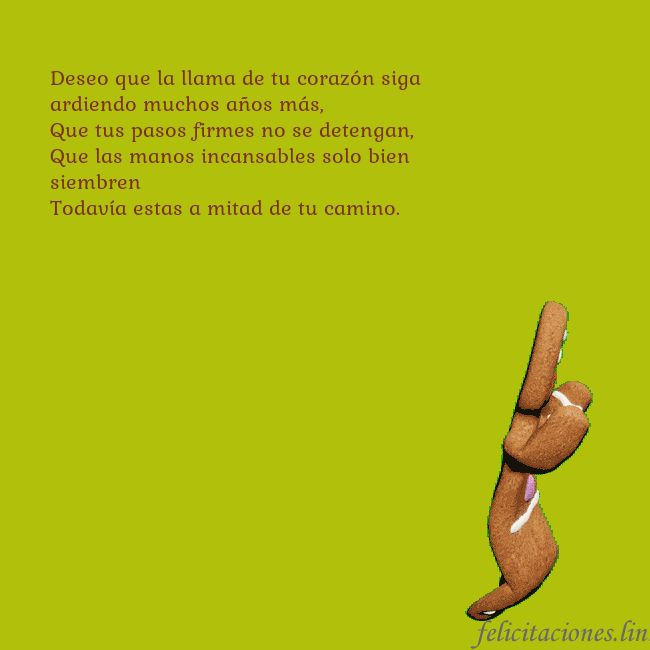 Postal electrónica animada con pan de jengibre bailando Deseo que la llama de tu corazón siga ardiendo muc Postal electrónica animada con pan de jengibre bailando