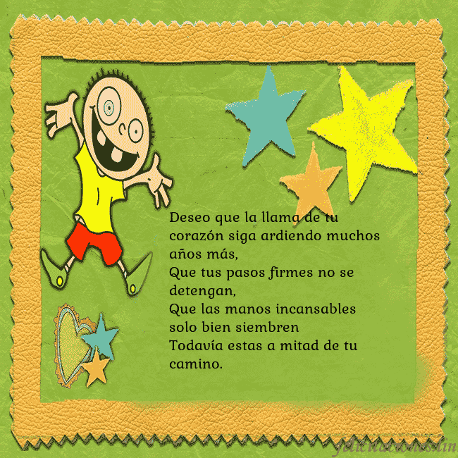 Tarjeta de cumpleaños con un chico divertido Deseo que la llama de tu corazón siga ardiendo muc Tarjeta de cumpleaños con un chico divertido