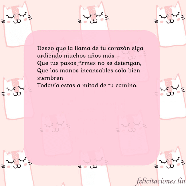 Tarjeta de cumpleaños rosa con gatos divertidos Deseo que la llama de tu corazón siga ardiendo muc Tarjeta de cumpleaños rosa con gatos divertidos