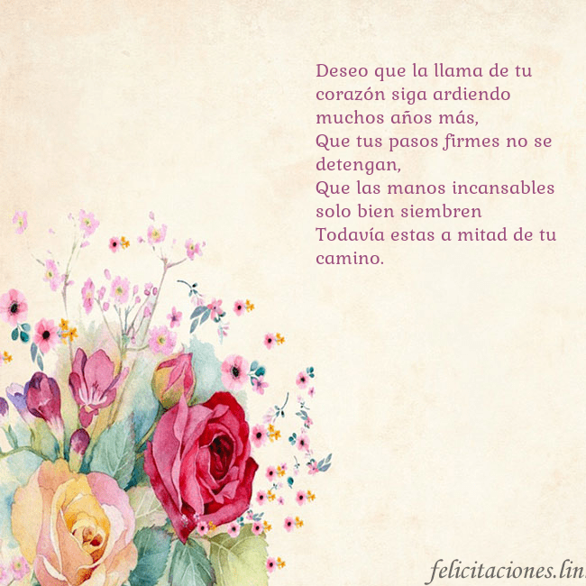 Tarjeta de cumpleaños con rosas pintadas en acuarela Deseo que la llama de tu corazón siga ardiendo muc Tarjeta de cumpleaños con rosas pintadas en acuarela