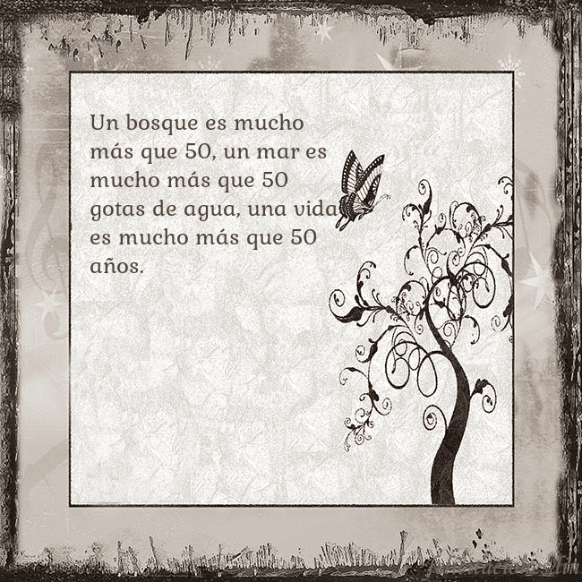 Tarjeta de cumpleaños nostálgica Un bosque es mucho más que 50, un mar es mucho más Tarjeta de cumpleaños nostálgica