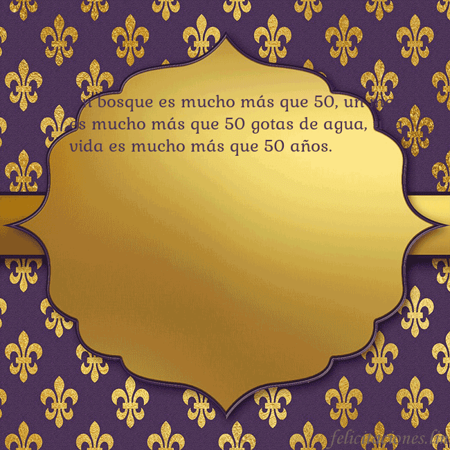 Tarjeta de cumpleaños de lujo púrpura Un bosque es mucho más que 50, un mar es mucho más Tarjeta de cumpleaños de lujo púrpura