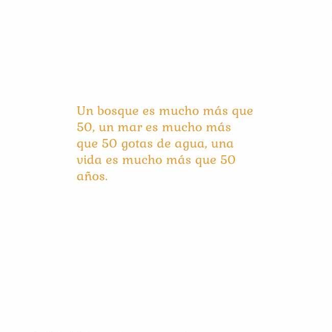 Gif animado corazón dorado Un bosque es mucho más que 50, un mar es mucho más Gif animado corazón dorado