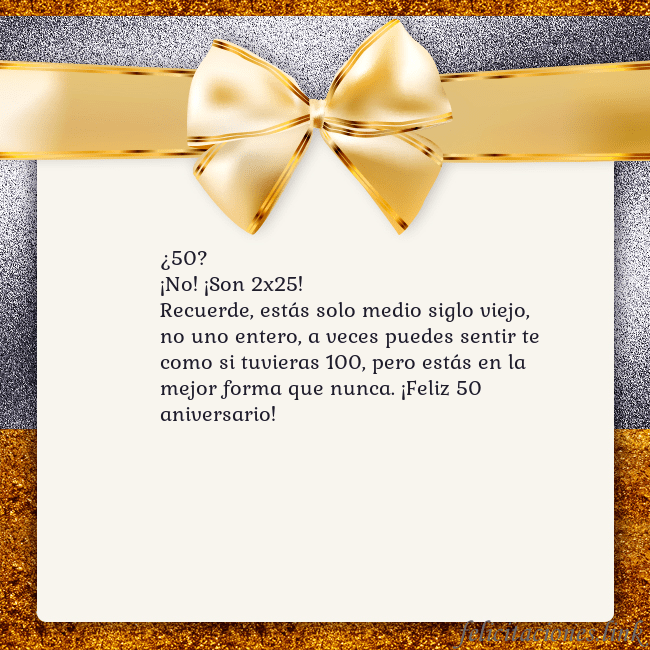 Tarjeta con una gran cinta dorada