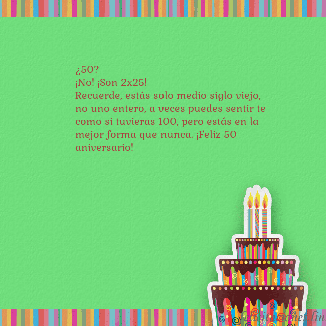 Tarjetas de cumpleaños verde con pastel y vela