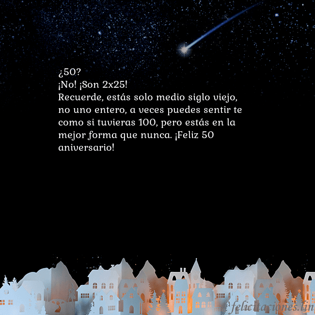 Tarjeta negra con un cometa ¿50?
¡No! ¡Son 2x25!
Recuerde, estás solo medio si Tarjeta negra con un cometa