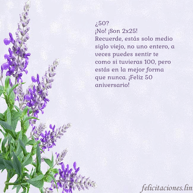 Tarjeta de cumpleaños con altramuces azules ¿50?
¡No! ¡Son 2x25!
Recuerde, estás solo medio si Tarjeta de cumpleaños con altramuces azules