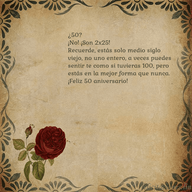 Postal vintage con una rosa ¿50?
¡No! ¡Son 2x25!
Recuerde, estás solo medio si Postal vintage con una rosa