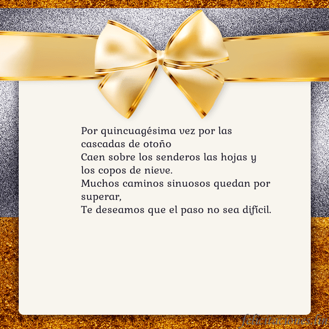 Tarjeta con una gran cinta dorada