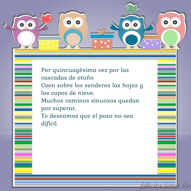 Tarjeta con búhos Por quincuagésima vez por las cascadas de otoño
Ca Tarjeta con búhos