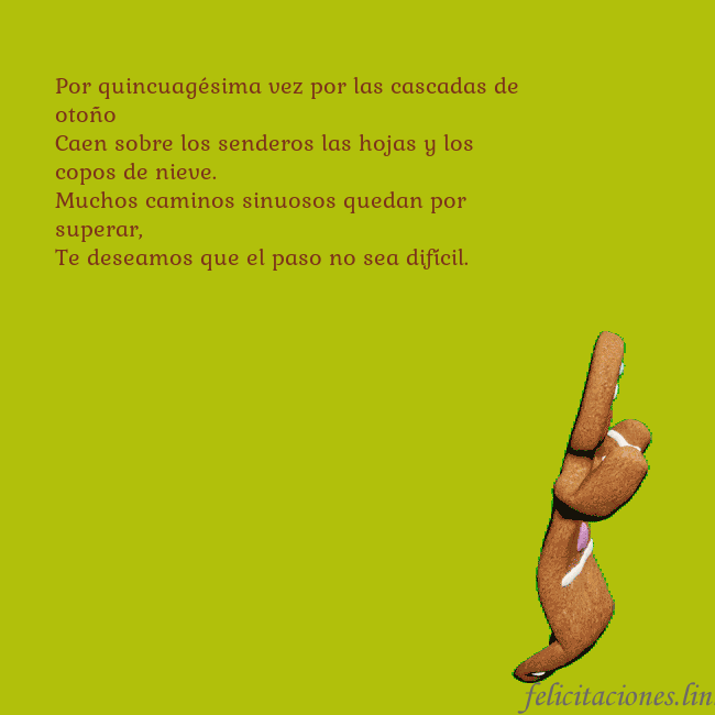 Postal electrónica animada con pan de jengibre bailando